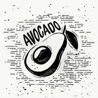 Handgetekende Avocado silhouet Vector