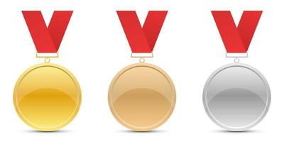 winnaar medaille set mock-up vector