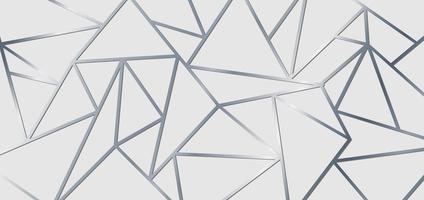 abstract zilver metallic toetreden lijnen op witte achtergrond. geometrische driehoek verloopvorm patroon. luxe stijl. vector