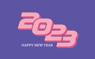 nieuw jaar 2023 retro grunge logo ontwerp vector