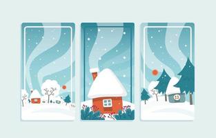 blauwe winter wonderland banner set vector