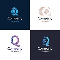 brief q groot logo pak ontwerp creatief modern logos ontwerp voor uw bedrijf vector