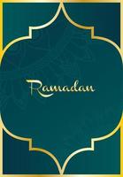 mandala ramadan kareem patroon met gouden frame vector