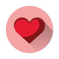 hart liefde romantische geïsoleerde pictogram vector