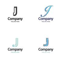 brief j groot logo pak ontwerp creatief modern logos ontwerp voor uw bedrijf vector