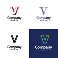 brief v groot logo pak ontwerp creatief modern logos ontwerp voor uw bedrijf vector