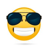 emoji-gezicht met zonnebril grappig karakter vector