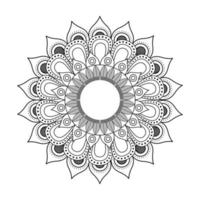 bloemen mandala diwali decoratie getekend zwart-wit pictogram vector illustratie ontwerp