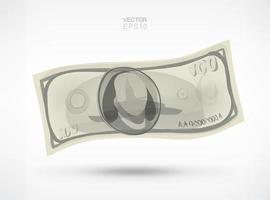 dollar biljet op witte achtergrond. vector. vector
