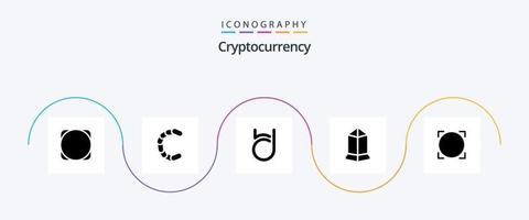 cryptogeld glyph 5 icoon pak inclusief munt . crypto . crypto munteenheid. munt vector
