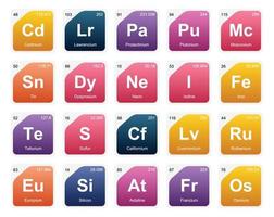 20 preiodisch tafel van de elementen icoon pak ontwerp vector