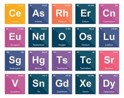 20 preiodisch tafel van de elementen icoon pak ontwerp vector