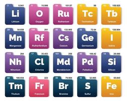 20 preiodisch tafel van de elementen icoon pak ontwerp vector