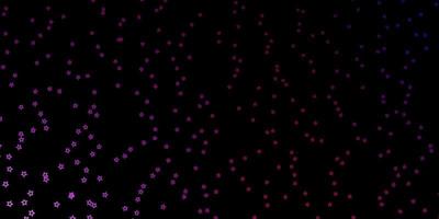 donkerpaars, roze vectorpatroon met abstracte sterren. vector