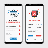 Restaurant reservering App vector