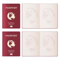 realistische paspoort vector ontwerp illustratie geïsoleerd op een witte achtergrond