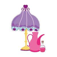 lamp theepot elixer fles cartoon vector