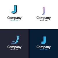 brief j groot logo pak ontwerp creatief modern logos ontwerp voor uw bedrijf vector