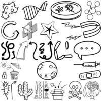 set item en symbool hand getrokken doodle vector