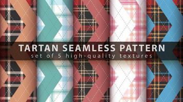 set van klassieke tartan naadloze patroon achtergrond vector