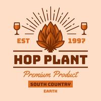 hop plant vintage logo-vector vector
