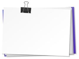 blanco papier en binder clipsjabloon vector