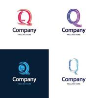 brief q groot logo pak ontwerp creatief modern logos ontwerp voor uw bedrijf vector