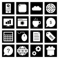 icon set van zoekmachineoptimalisatie voor persoonlijk en commercieel gebruik ... vector