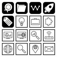 icon set van zoekmachineoptimalisatie voor persoonlijk en commercieel gebruik ... vector