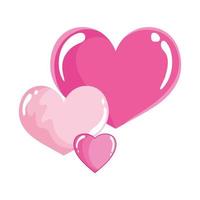liefde harten gevoelens cartoon romantische geïsoleerde pictogram ontwerp vector