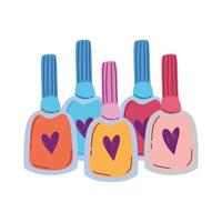 make-up cosmetica product mode schoonheid veelkleurige nagellak manicure vector