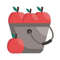 appels in emmer fruit detail stijl pictogram vector design