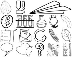 set item en symbool hand getrokken doodle vector