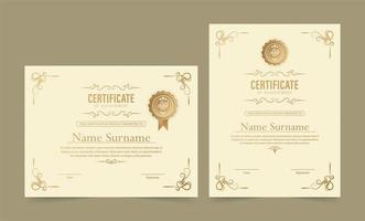 klassieke certificaatsjabloon set vector