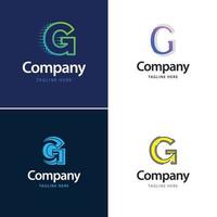 brief g groot logo pak ontwerp creatief modern logos ontwerp voor uw bedrijf vector