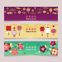 moderne minimalistische gong xi fa cai banner vector