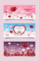 Valentijnsdag marketing promotie banners vector