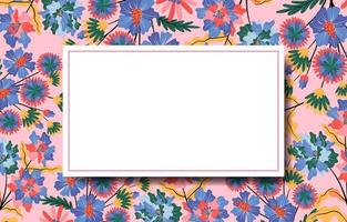 natuurlijke bloemrijke achtergrond met wit frame in het midden vector