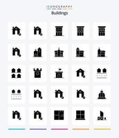 creatief gebouwen 25 glyph solide zwart icoon pak zo net zo compleet. gebouwen. op slot doen. residentie. huis vector