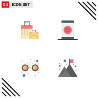 universeel icoon symbolen groep van 4 modern vlak pictogrammen van bagage luxe bril hotel mobiel partij bewerkbare vector ontwerp elementen