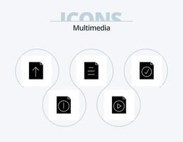 multimedia glyph icoon pak 5 icoon ontwerp. . . uploaden. geselecteerd. compleet vector