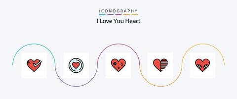 hart lijn gevulde vlak 5 icoon pak inclusief hart. lijnen. hart. Leuk vinden. hart vector