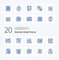 20 financiën blauw kleur icoon pak Leuk vinden financieel accounting financieel voorraad inhoudsopgave vector