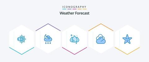 weer 25 blauw icoon pak inclusief . gezicht. regenachtig. fabel. server vector