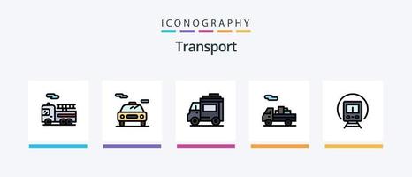 vervoer lijn gevulde 5 icoon pak inclusief . voertuig. tunnel. vervoer. bestelwagen. creatief pictogrammen ontwerp vector