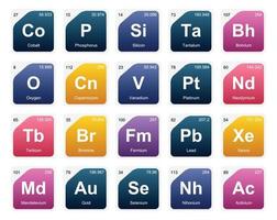 20 preiodisch tafel van de elementen icoon pak ontwerp vector