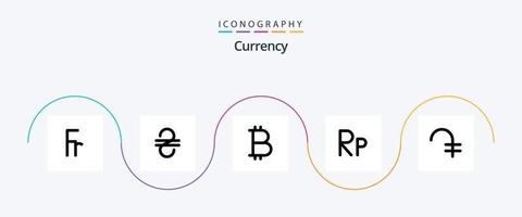 valuta lijn gevulde vlak 5 icoon pak inclusief . munt. btc. Armenië. roepia vector