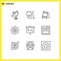 9 creatief pictogrammen modern tekens en symbolen van studies schoolbord vaten motivatie uitrusting bewerkbare vector ontwerp elementen