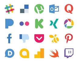 20 sociaal media icoon pak inclusief disqus zwerm Flickr zak- facebook vector