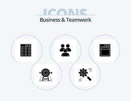 bedrijf en samenspel glyph icoon pak 5 icoon ontwerp. groep. conferentie. effectief. bedrijf. technologie vector